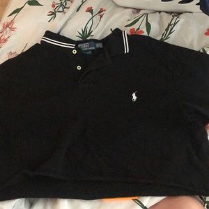 black and white vintage polo crop